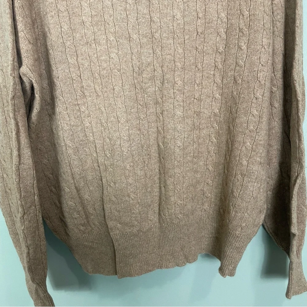 Alexander‎ Julian Colours 100% Cashmere Sweater Pullover Cable Knit Tan Sz XL